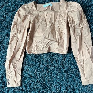 stella tan long sleeve blouse size xs